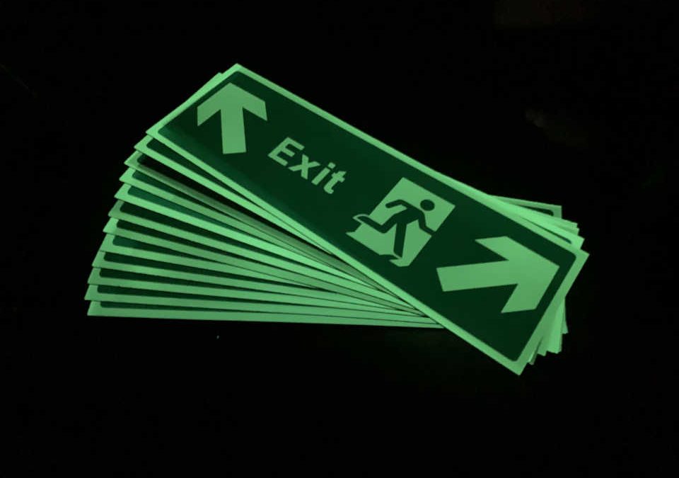 Glow in the Dark Safety Sign